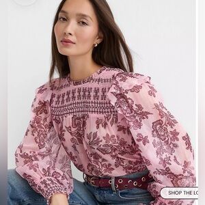 Zac & Rachel smock yoked ruffled blouse